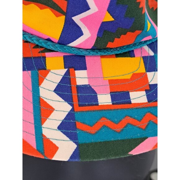 Vintage 90s Nissin Snapback Rope Hat Aztec Colorful Adjust Skater Streetwear Cap - Picture 2 of 7